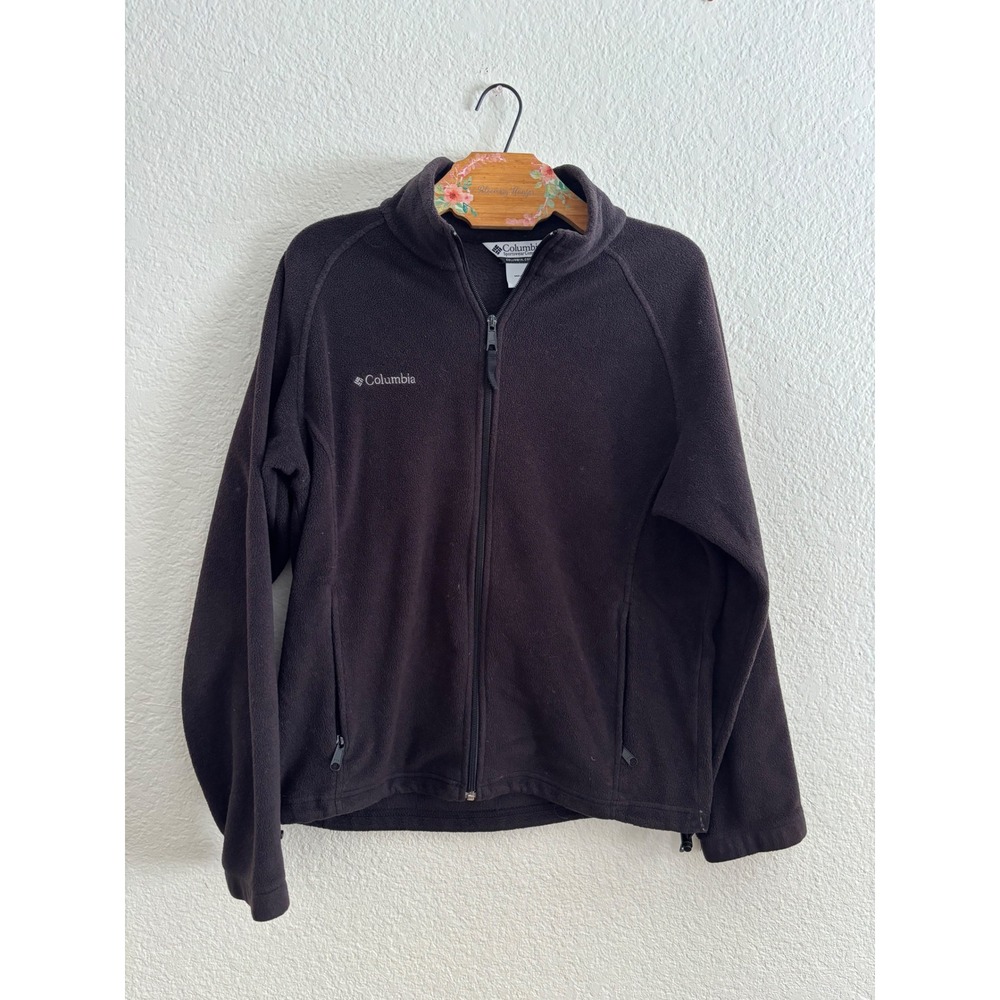 Columbia Benton Springs Fleece Jacket Womens Large Black Full Zip XL6511
